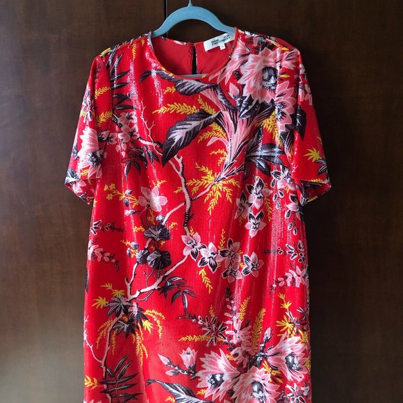 Diane Von Furstenburg Sequin Dress - Size 14 - Picture 3 of 7